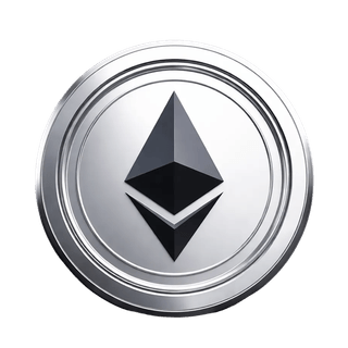 Zwevend grafisch element met een Ethereum ETH cryptocurrency munt