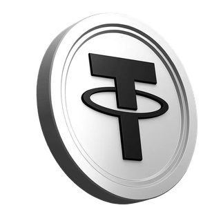 Tether USDT-pictogram in het vertrouwensgedeelte van de handelsgemeenschap